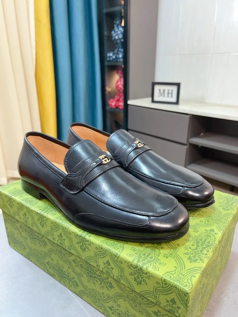 Men's shoes 💰500🌹🌹【GUCCI】The most popular classic Gucci leather shoes. Synchronized with the official website, the upper is made of Italian first-layer cowhide ➕cowhide lining, with unique brand and unique craftsmanship. Highlighting the hot style of the new year. Stop hesitating, stop wandering, get it now. Number: 38--44